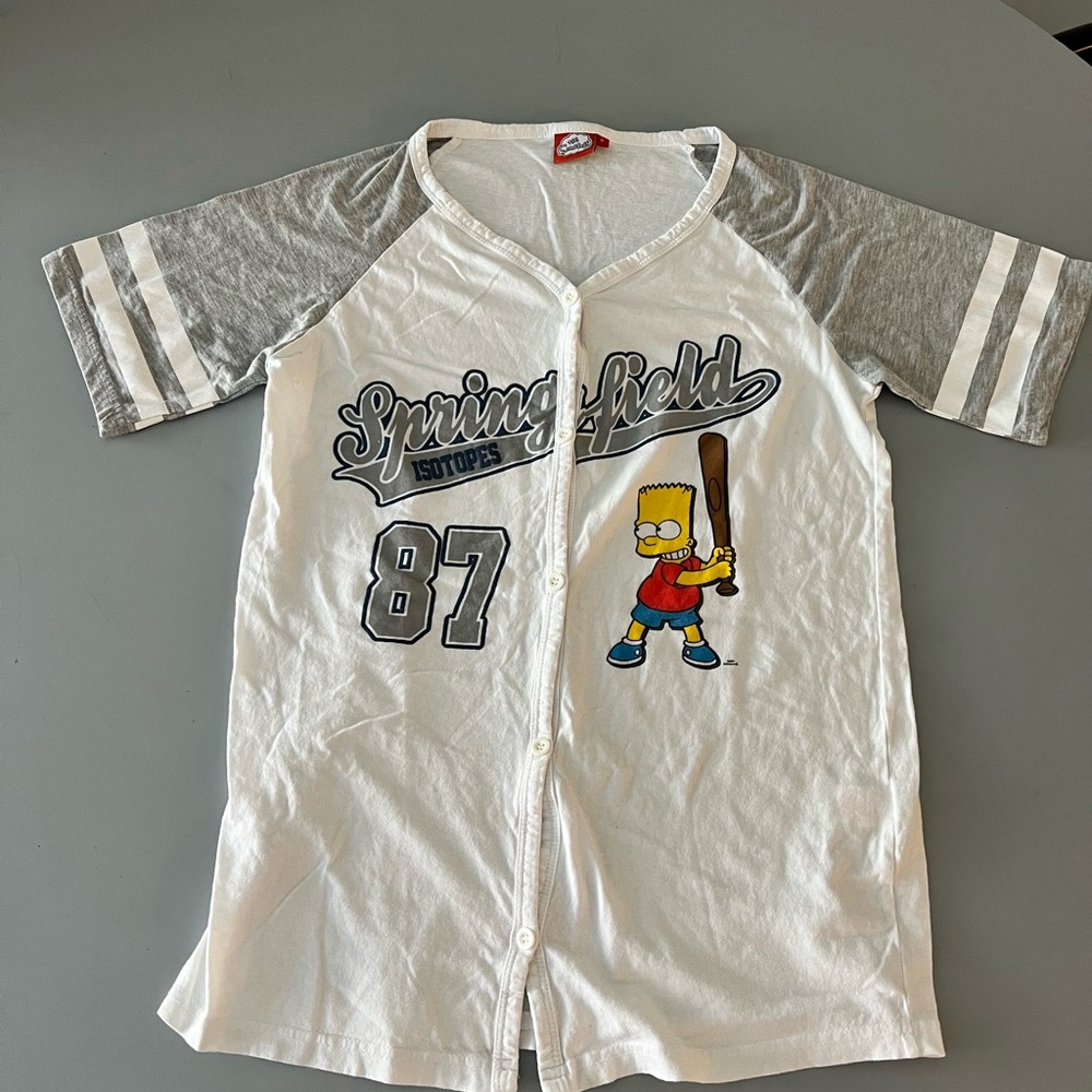 Simpsons Springfield Isotopes collectible baseball jersey cotton tee (UK8 / US4)